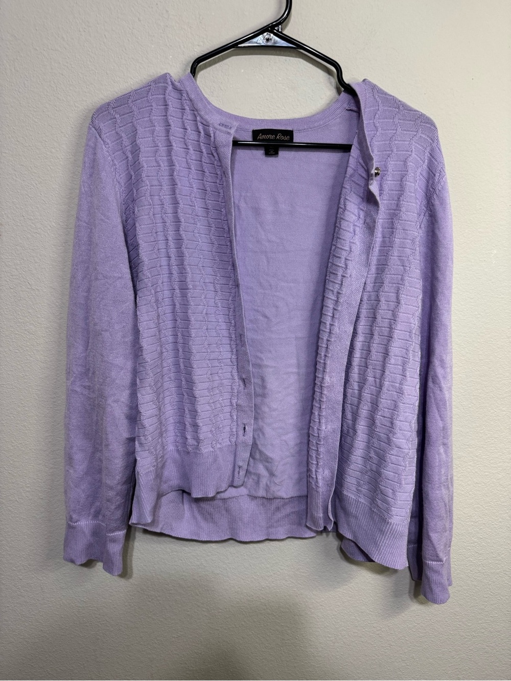 Lavender Open-Front Cardigan Sweater